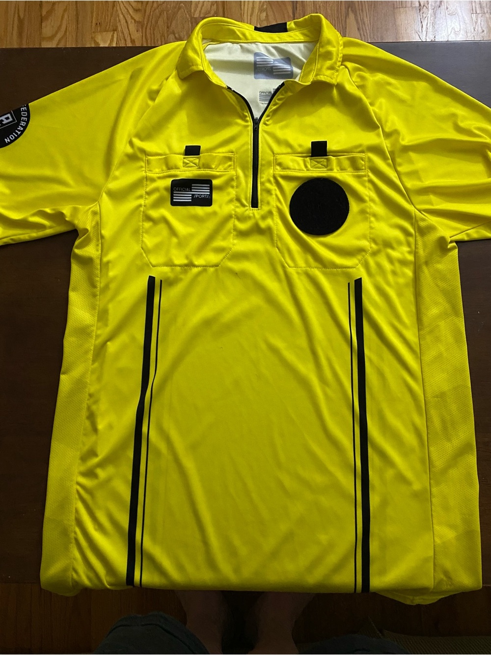 US Soccer Federation Men's High-Visibility Yellow Referee Shirt Jacket